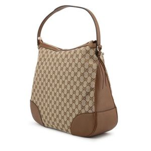 Gucci Logo fabric and leather Hobo bag. New. Comes with dusty bag.